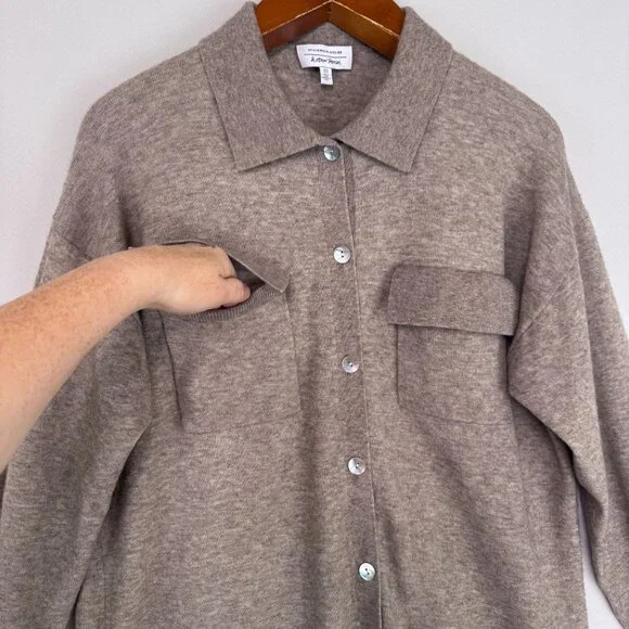 &Other Stories Wool Blend Mother of Pearl Button Oversized Shirt Cardigan Medium - Picture 4 of 16